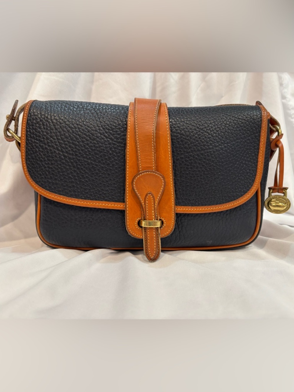 Vintage Dooney & Bourke Navy Equestrian Crossbody